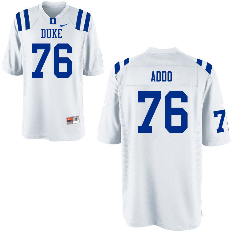 Men #76 Peace Addo Duke Blue Devils College Football Jerseys Sale-White